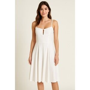 Bebe‎ White Dress Cutout Bustier Corset Adjustable Straps Size Small